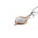 White Rose Gold Two Tone Classic Pendant Necklace for Women Gift (GDN009)