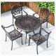 Waterproof Garden Restaurant Cast Aluminum Table Chair Set For Outdoor Terrace Dining