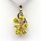 18K Gold Plated Sterling Silver Jewelry Yellow Cubic Zircon Flower Pendant  ( P39)