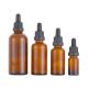 Customizable Essential Oil Dropper Bottles 10ml 20ml 30ml Amber Glass For Cosmetic