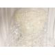 White Floral Embroidery Corded Lace Fabric With Beads And Sequins For Wedding Dress