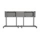Two 65'' –  86'' Screens TV Trolley Stand For Up To 573Lbs Rolling Media Console