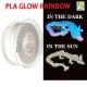 PINRUI Glow Rainbow PLA 1kg 1.75mm rainbow white 3d printer filament change color in the dark plastic for 3d printer