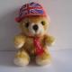 brown stuffed plush teddy bear with UK Hat