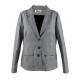 Lapel Collar Female Formal Coat Polyester / Spandex Material Grey Color