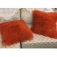 Mongolian Sheepskin Wool Cushion Genuine Long Curly Fur Pillow sheepskin curly fur cushion