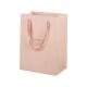 Eco Friendly Pink Paper Packaging Bags For Cosmetic With Ribbon Handle