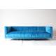 Blue velvet fabric long back sofa armrest sofa home furniture nice design upholstered sofa stainless steel legs sofa