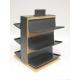 Three Layers Metal Display Fixtures Wood And Metal Display Shelves Anti Rust