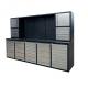 Black Mats Panel Cutting Work Bench with Cabinet and Mechanic Metal Tool Storage
