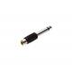 Plastic Body 6.35MM Mono Plug Rca Jack Nickel / Copper Plating Black Color