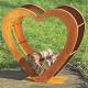 Customized Rust Colored Heart Shaped Corten Metal Firewood Storage Log Rack