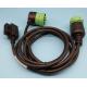 Right Angle Green Deutsch 9-Pin J1939 Female to Right Angle OBD2 Female and J1939 Male Split Y Cable