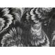 High Grade Printed PU Leather Black And White Peacock Feather Pattern No Fading