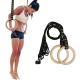 Body Building Adjustable Strap Core Strength Exercise Gymnastic Wooded Gym Rings
