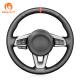 Black Suede Handmade Artificial Leather Steering Wheel Cover for Mazda MX-5 2016-2019