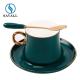 Savall Irregular Plain Colored Green Ceramic Tea Cup And Saucer Set Hotels