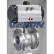 V Port 150# Flanged Pneumatic Ball Valve Via Stainless Steel Bracket And Coupling