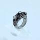 Fashion 316L Stainless Steel Casting Clay CZ Stones Ring LRX434