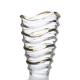 Factory Custom Well-design High Quality Rim Gold Decorative Clear Glass Wedding Vase
