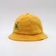 Flat Embroidery Unisex Bucket Hat Yellow Cotton Fishing Hat