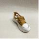 Yellow Leather Flat Sandals With Round Head Lace Up For Summer