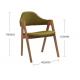Small Fabric Light Oak Kitchen Chairs , Restaurant Oak Upholstered Dining Chairs