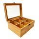 Household 24x16x9cm Bamboo Tea Storage Box Wooden With Lid