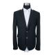 Fashion Skinny Mens Knit Blazer / Fabric Casual Blazer Black Color Button Front Style