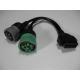 OBD2 OBDII Female to Green Deutsch 9-Pin J1939 Female and 6-Pin J1708 Female Y Cable