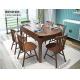 Custom Rectangular Solid Wood Table , Extendable Dining Table With Chairs
