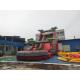 Dark Red Colorful Water Park Inflatable Floating Slide With Pool