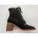 Women's waterproof non-slip lace-up winter dress boots，soft cow suede leather with High quality plush lining