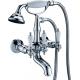 Classic Wall Mounted Two Hole Bathroom Faucet Mixer Taps , Telephone Hand Shower