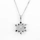 Princess Cut Diamond 18K Gold Necklace Classic Style 18 Inches Diamond Pendant