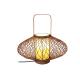 3500K Warm White Rattan Bamboo Table Lamp For Bedroom Switch Control