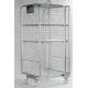 Stainless Steel Roll Container Lockable Steel Cage With One Shelf Net