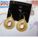 Big large american indian golden teardrop dangle drop earrings