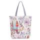 Floral Printed Womens Cartoon Canvas Bags Shopper Tote With Cotton Handle