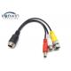 MDVR System 24cm Car Video Camera Cable 4P M12 To BNC Male