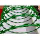 Hgmt 2.5mm Steel Razor Wire Pvc Coated Green Colour Barbed For Fence Panels Livestock