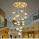 Duplex building living room lamp creative ingot crystal villa pendant light spiral staircase long chandelier