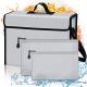 Lightweight OEM Silver Document Fireproof File Storage Bag Set RoHS With Two Small Envelopes