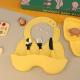 Baby Silicone Tableware Set Self Feeding Easy Clean Up Heat Resistant