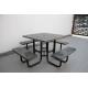 Customized Metal Patio Table And Chairs , Commercial Outdoor Picnic Table Set