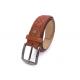 3.8CM Handmade Braided Weave Mens Casual Leather Belt With Alloy Pin Buckle