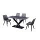 Grey 150x80x77cm 6 Seater Dining Table With Marble Top
