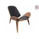 Wood Lounge  Shell Single Sofa Chair For Office / Home / W87 * D76 * H75 / SH39cm