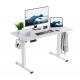 Adjustable Height Electric Laptop Desk for School Students in White Wooden Material