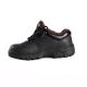 Slip Resistant PU Sole Safety Shoes Embossed Cow Leather Lace Up Steel Toe Comfortable EVA Insole Black